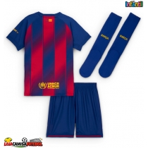 Camisa de Futebol Barcelona Equipamento Principal Infantil 2025-26 Manga Curta (+ Calças curtas)